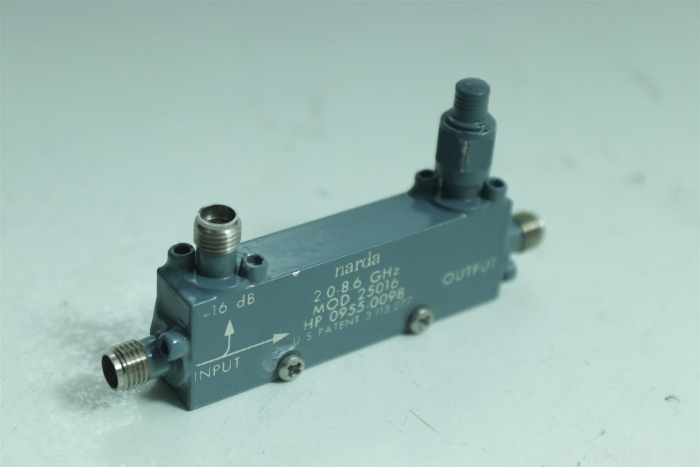 Narda 25016 RF Microwave Directional Coupler 2-8.6GHz 16dB coupling 0955-0098