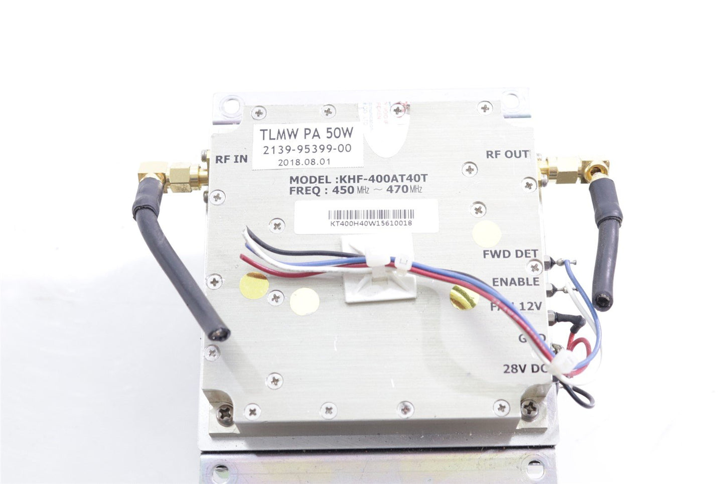 450~470 MHz KHF RF Power Amplifier 50W + Heatsink + Cooling Fan Assy