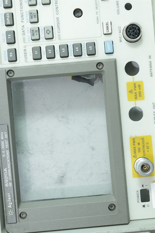 Hewlett Packard Agilent 8920A Front Panel 08920-60201