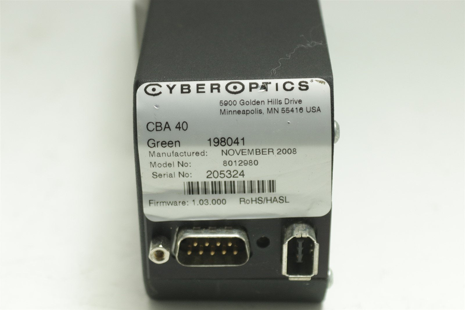 Cyberoptics CBA 40 Green Firewire Camera – part2Go