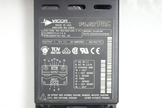 Tested Vicor FLATPAC VI-RU000-EWWW 453567374082 110-240V Out- Triple 5V 20A