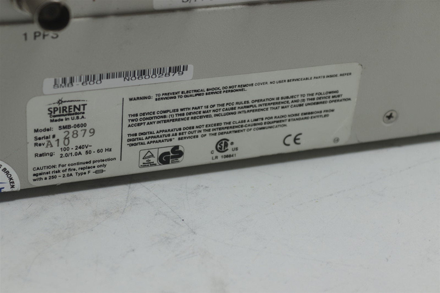 Spirent SmartBits 600 Performance Analysis System SMB-0600 LAN-3100A